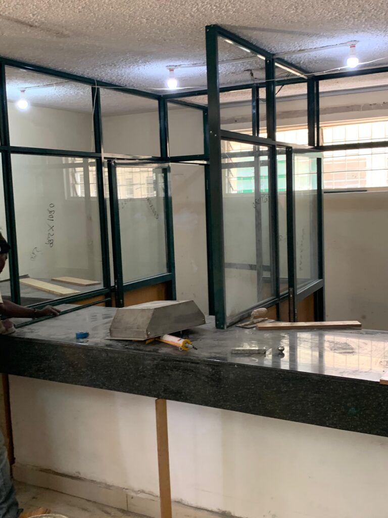 office partitioning with aluminium fabrication
