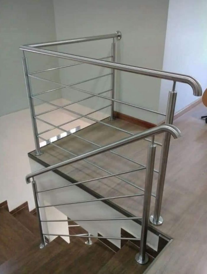 Stairs with handrails