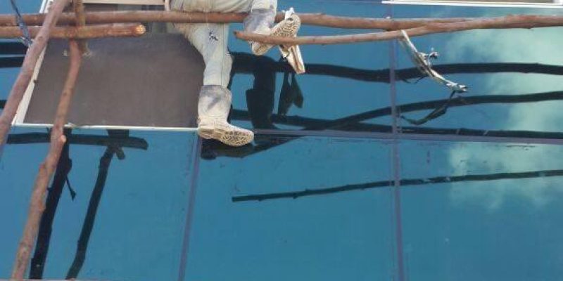 Aluminum with glass installation